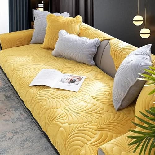 uyeoco Samt Sofabezug 1 2 3 4 Sitzer Couchbezug L Form Ecksofa Sofa/Couch überwurfdecke, Samt Couch Überwürfe Sofahusse Sofaüberwürfe rutschfest Sofa Abdeckung (Color : #9, Size : 70x150cm)