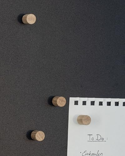 Metallbude Holzmagnete ELA - 4er Set - Eiche - Minimalistische Magnete für Kühlschrank, Magnetwand etc. - 1,4x1,7 cm