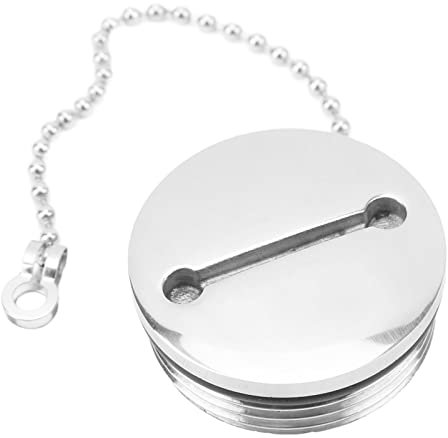 Boot Marine Tankdeckel Deck Fill Filler Bootszubehör Deck Fill aus Edelstahl mit Kette Marine Hardware Zubehör (38MM)