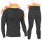 SIMIYA Thermounterwäsche Herren, Skiunterwäsche Herren Thermo Basisschicht, Funktionsunterwäsche Set, Fleece gefütterte warme Oberteile und Unterteile für den kalten Winter(Dunkelgrau, 3XL)