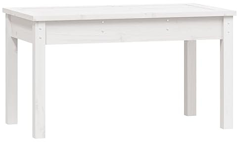 vidaXL Gartenbank, Sitzbank Lattenrost-Design, Holzbank Bank für Garten Terrasse Balkon, Parkbank Massivholzbank Gartenmöbel, Weiß Massivholz Kiefer