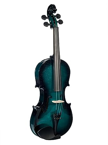 Anfänger Geige Akustische Violine 4/4 Violine Akustische Violine Geigenkoffer Bogen Blau Schwarz Violine