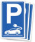 Pubblimania 3 Parcheggio Ricarica Auto Elettriche | Set 3 Cartelli in Alluminio composito spessore 3 mm, per esterno/interno (Cm 30x40, 3 Parcheggio ricarica Eu)