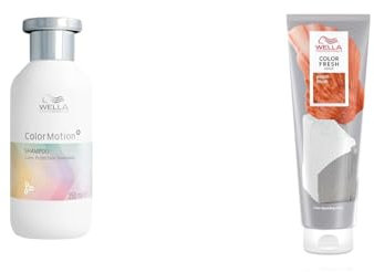Wella Professionals Set zum Verändern und beleben der Haarfarbe – 1x 150 ml Color Fresh Mask Peach Blush pflegende Tönung und 1x 250 ml Color Motion+ farbschützendes Tiefenreinigungsshampoo