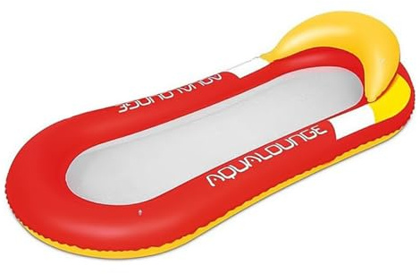 Hsthe Sea Aufblasbare Pool-Lounge für Erwachsene mit Kopfstütze, übergroßes Pool-Lounge-Floß mit Kühllöchern, robuste schwimmende Schwimmmatte für Erwachsene, tragbare Pool-Floats für die Reise (rot)