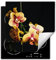 DarHaus Piastra di copertura per fornelli 50x52 cm Copri piano cottura vinile - nero - orchidea