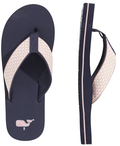 vineyard vines Women's Micro Whales Classic Flip Flops, Pink Blossom, 3 UK