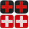 4 Stück Sanitäter Kreuz Flagge Patch Stickerei Taktische Militär Patch,Aufnäher mit Stickereiverschluss Applikationen für Stickereibänder Rucksäcke Kleidung Jacke Taschen Abzeichen