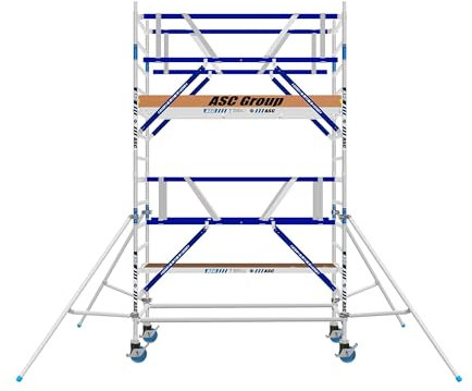 ASC Rollgerüst 135 AGS, Arbeitshöhe 5,3 m 1.90 m Holz - Leitergerüst - fahrbares Gerüst - Alu Gerüst fahrbar - Gerüst Alu