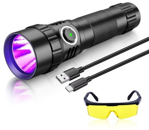 KEENZO 501BPRO UV-Taschenlampe, 395 nm, UV-395 nm, LED-Ultraviolett-Taschenlampe, Mini-Schwarzlicht-Detektor für Haustierurin, Flecken, Bettwanzen und mehr