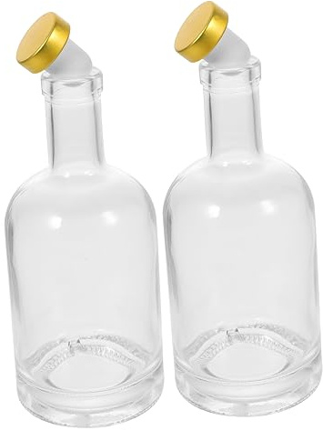 Alipis 2pcs Vodka Liquor Glass Wine Bottle 200ml Thickened Glass Whiskey Decanter Bottle Suitable for Home Bar and Party