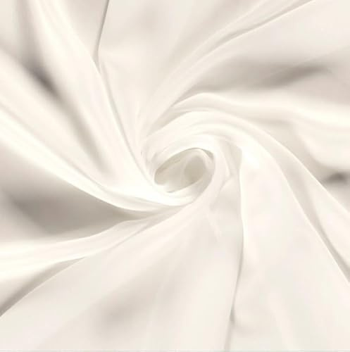 Chiffon Stoff Meterware - Blusenstoff Abendgarderobe nähen - transparenter Stoff Hochzeiten, eleganter Chiffonstoff *Ab 1m, Farbe: 051 Elfenbein