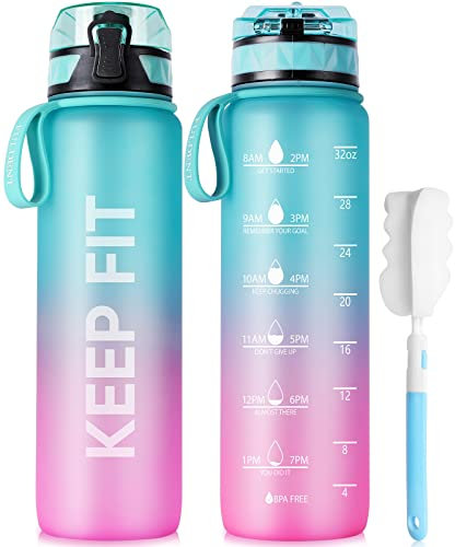 FULDENT Sports Water Bottle 1L Leakproof Design Water Bottle, BPA Free Tritan Plastic Drinking Bottle for Teenager, Adult, Sports, Hiking, Gym, Fitness, Outdoor, Cycling, School & Office