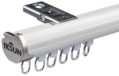 Deckenvorhangschiene Gardinenschiene 4 Meter, 2m 2.5m 3.5m Vorhangschienen-System, Deckenschiene für Vorhänge Fenster Balkon Büros Hotels Kliniken(White,3.2m/10.5ft)