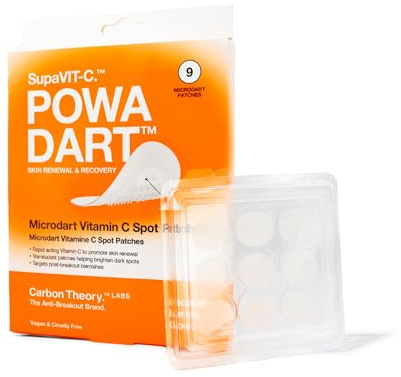 Carbon Theory POWA Vitamin C Microdart Spot Patches 9 Pack | Microdart Technology for Deeper More Targeted Treatment. Helps Reduce Post Breakout Hyperpigmentation with Vitamin C.