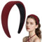 4CM Haarreif Breit, Haarreif Rot, Wunderschön Haarreifen Mädchen Haarband Rot Faschingskostüme Frauen Kostüme Fasching mit Stoff Gepolstertes, Rotes Haarband Basic für Jeden Anlass