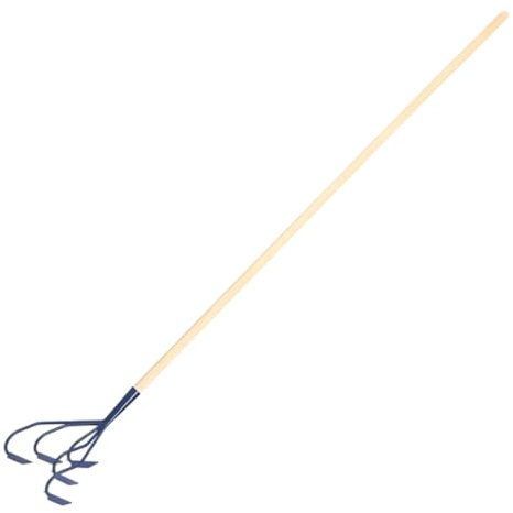 Cultivator, 5 Prong Hand Soil Cultivator Scarifier with Ergonomic Wooden Handle - Heavy-Duty Gardening & Farming Tool, Rust Proof Steel Head - Ideal for Loosening Soil, Weeding & Preparing Beds