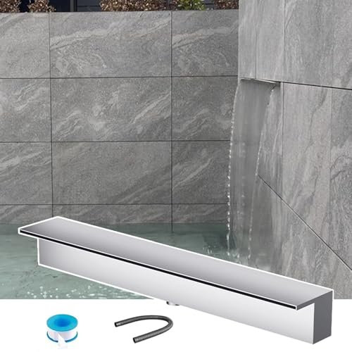 Teichüberlauf In Die Wand Eingelassener Überlauf-Wasserfall, Sprühauslass Zur Dekoration Von Springbrunnen Im Hof/Bach/Aquarium, 12 16 18 23 24 34 36 40 48 60 72 Zoll Breite Wasserfallkastenarmatur Au