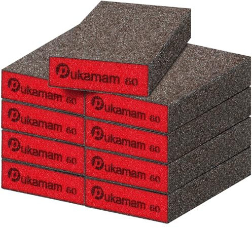9 PCS Sanding Blocks 60 Grit Wet Dry Sandpaper | Wet & Dry Use, Washable & Reusable, Wood, Metal & Drywall Polish