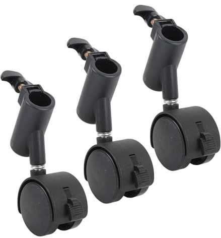 BRRNOO Trépied Dolly, Support de Lumière pour Photographie avec Roues avec Frein, Rotation à 360° de 16 Mm, Silencieux, Facile à Installer, roulettes Pivotantes, 3 Roues de Support de Lumière pour