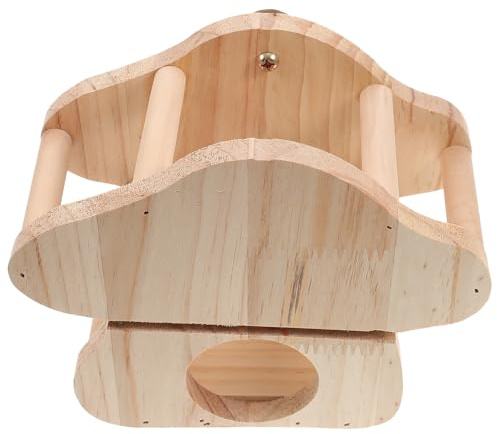 DECHOUS Holz heuraufe zum Einhängen für Kaninchen und Kleintiere Futterhalter mit Stabilem Design Großer Vorratsbehälter für Frisches Heu Leicht zu Montieren Hält Futter Sauber