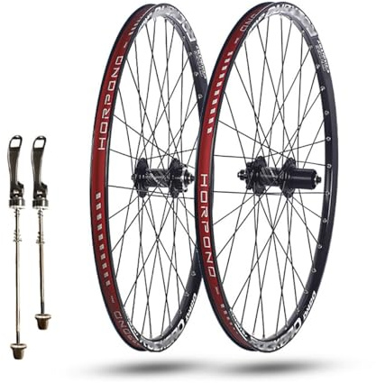 Mountainbike-Laufradsatz 24/26/27,5/29 Zoll Scheibenbremsen-Naben 32H Für 7-11-Gang-Schaltungen Laufräder Mit Schnellspanner Doppelschichtige Felgen Aus Aluminiumlegierung(Black,29'')