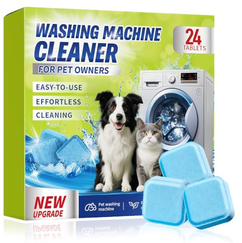 24 Piece Washing Machine Cleaner Tablets,Deep Clean Washing Machine Cleaner Pet Hair Build-Up Residue Odours & Limescale