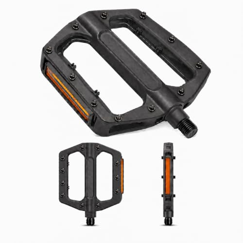Mepham Fahrradpedale 9/16 Zoll, Mountainbike Rennrad, Reflektor, rutschfest | 2 abgedichtete Lager – leiser Lauf und lange Lebensdauer Geprägtes Anti-Rutsch-Profil – stabiler Halt auch bei Nässe
