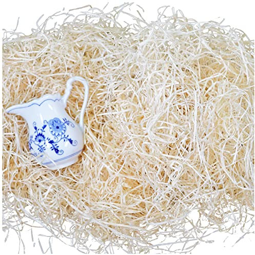 2kg Bio Holzwolle natur | Fichte PEFC-zertifiziert | Füllmaterial / Dekowolle für Präsentkorb o. Geschenkverpackung | Polsterwolle für sensible Produkte | alternativ Gartenholzwolle / Erdbeerwolle
