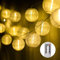 EKKONG Guirlande Lumineuses LED Lanterne à Piles Exterieur avec Télécommande & Minuteur, 30 Boules LED, Longeur 7.8M, 8 modes Guirlandes Lumineuses pour Maison Jardin(Blanche Chaude)
