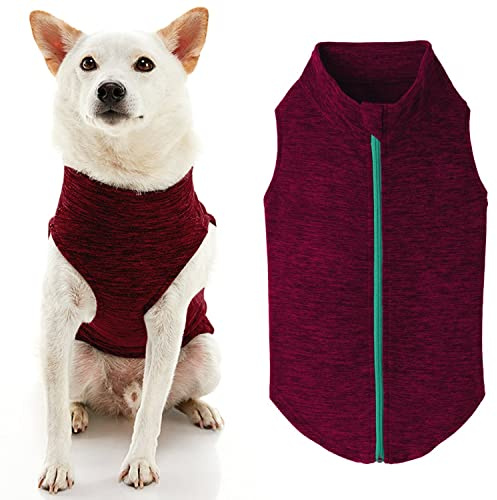Gooby Zip Up Fleece Dog Sweater - Fuchsia Wash, 2X-Large - Warm Pullover Fleece Step-in Dog Jacket Without Ring Leash - Winter Small Dog Sweater - Dog Clothes for Small Dogs Boy and Medium Dogs