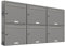 AL Briefkastensysteme 6er Briefkastenanlage Aluminiumgrau RAL 9007, Premium Briefkasten DIN A4, 6 Fach Postkasten modern Aufputz