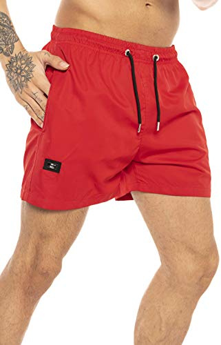 Redbridge Hochwertige Badehose Schnelltrocknend Badeshorts mit verstellbarem Bund Rot L