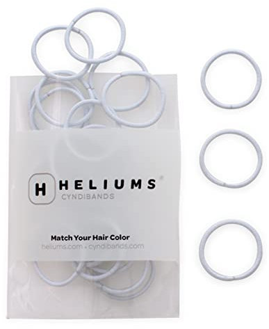 HELIUMS kleine Haargummis – Weiß – 2,5cm Mini Haargummis für feines Haar, Kinder, Damen, Herren – für Pferdeschwanz, dünne Zöpfe, Hochsteckfrisur, Dreads, Braids – neutrale Farben – 48 Stück