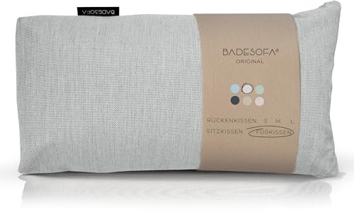 BADESOFA® Fußkissen | Premium-Qualität | Badewannen-Kissen für bequemes Baden | Made in EU | Badewanne-Kissen waschbar | Bade-Kissen in Grau | Badewannen-Zubehör | Passt in Jede Badewanne