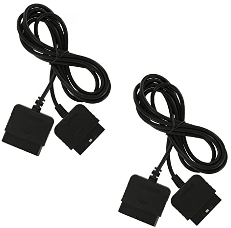 Extension cable for Sony PS2 & PS1 controllers 1.8m cord lead – 2 pack Black | ZedLabz