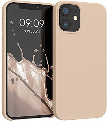 kwmobile Handyhülle für iPhone 12 mini Hülle, für iPhone 12 mini Case - Hülle Silikon - kabelloses Laden - Perlmutt