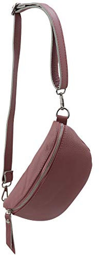 SH Leder ® echt Leder Hüfttasche Damen Herren Unisex Gürteltasche für Festival Reise Bauchtasche kleine Crossbody Bag Frauen Ledertasche 23x12cm AVA G292 (Altrosa)