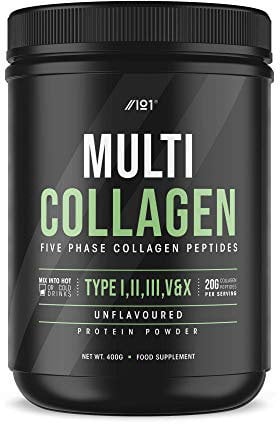 Multi Collagen Protein Powder (400g) - Types I, II, III, V & X - Hydrolyzed Grass Fed Bovine, Wild Caught Fish, & Free-Range Chicken & Eggshell Collagen (20 Day Supply) by Alpha01