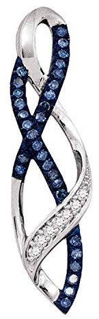 Dazzlingrock Collection 0,1 Karat (Ctw) 1/10 Ctw-Dia Miro-Pave Anhänger 10 Karat Weißgold