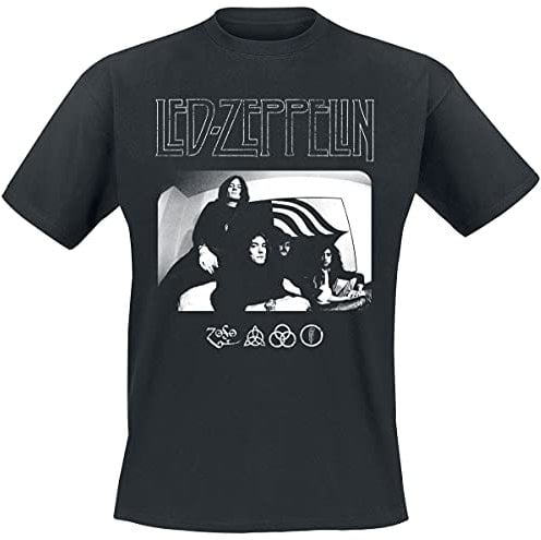 Led Zeppelin T Shirt Icon Band Logo Photo Official Mens Black L