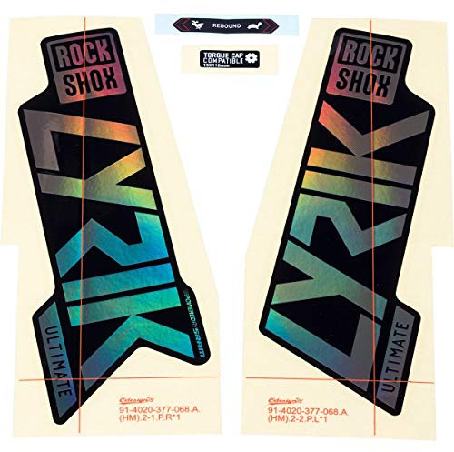 Sram Unisex – Erwachsene RockShox Gabel Decalkit, Gloss Rainbow-Folie Schwarz, 27/29