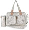 My Babiie Changing Bag Tote - With Insulated Bottle Holder, Portable Changing Mat, Baby Travel Bag, Nappy Messenger Bag, 2 Front Pockets - Rose Gold Marble