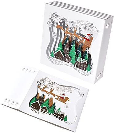 Magic Ants Pop Up Karte Weihnachten – 3D Weihnachtskarte, Weihnachtskarten, Handgemachte Popup Weihnachtsgrußkarte, Neujahrskarte, Chrismas Geschenkkarte für Kinder (Weihnachtslandschaftsbox