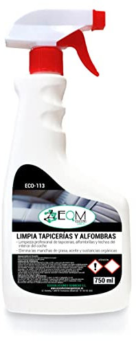 EQM - ECO-113 - Limpia Tapicerías Coche Profesional - 750 ML - Ideal para alfombras, tapicerías, moquetas, Cinturones de Seguridad