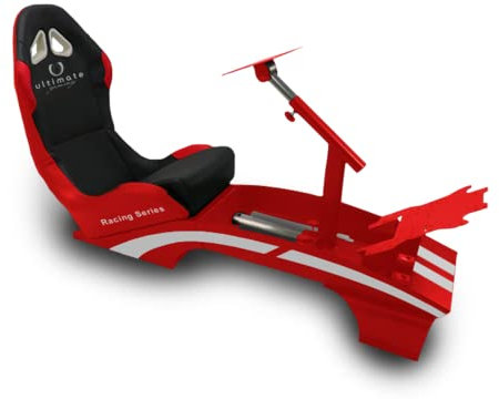 Ultimate Gaming FX-1 Cockpit Gaming, Kunstleder, Rot, groß