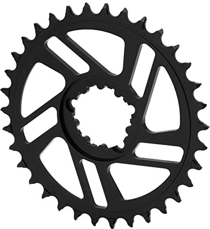 VGEBY Plato de Bicicleta de Montaña, Plato Ovalado de 34T, Diente Positivo Negativo, Ajuste de Compensación de 3 Mm para Anillo de Cadena de Montaje Directo SRAM(Negro)