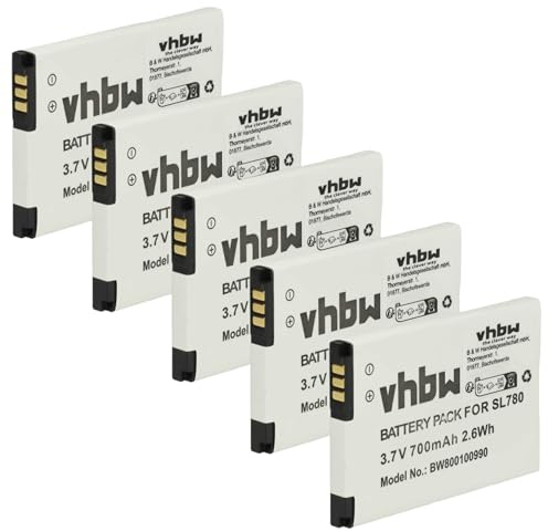 vhbw 5X Akku kompatibel mit Unify OpenStage SL6 | SL400, SL450 schnurlos Festnetz Telefon (700 mAh, 3,7 V, Li-Ion)