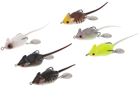 Harilla 6 Stücke Top-Wasser Maus Angelköder Weiche Mäuse Köder Ratte Angelköder Spinnerbaits