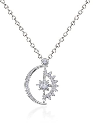 choice of all To My Badass Squad Necklace Fidget Sun Moon Necklace for Friends Rotate Moon Around Sun Necklace for Womens (Silver)